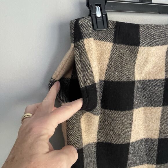 Ralph Lauren Country 100% Wool Skirt Sz 4 Buffalo Check Black Cream Blanket USA - Picture 6 of 11
